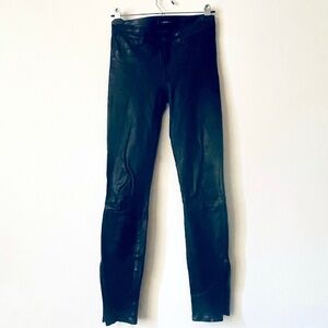 J Brand W25 Black L8001 Lamb Leather Mid Rise Skinny Pant